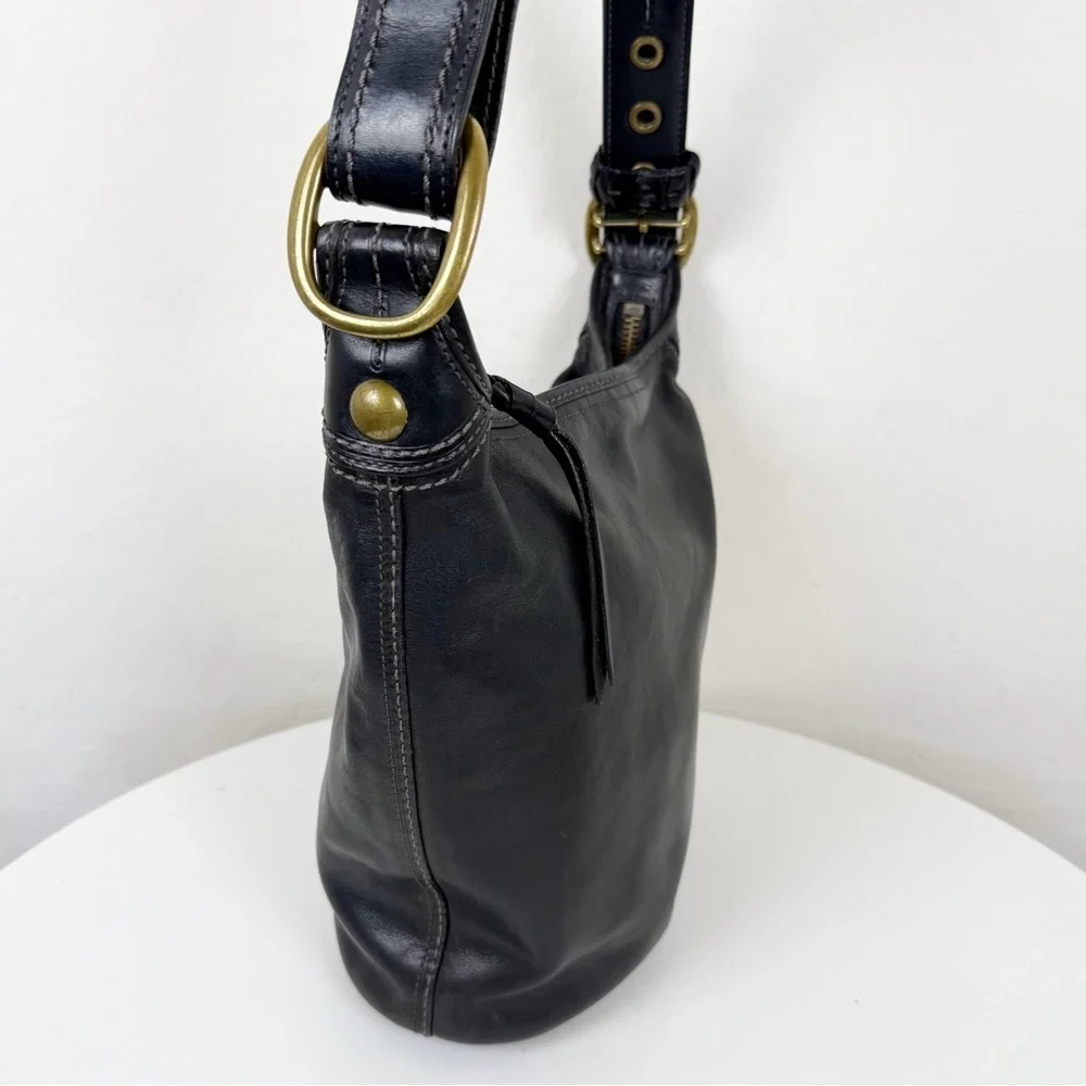 Coach Vintage Bleecker Tattersall Duffle Bucket Bag 11422 Black